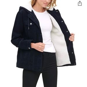 Barely worn Levi's Corduroy Hooded Sherpa Trucker Jacket